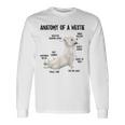ウエスト・ハイランド・ホワイト・テリア犬の子犬ウェスティの解剖学 長袖Tシャツ ギフトのアイデア