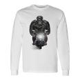 ゴリラ 動物 バイク ヘルメット 長袖Tシャツ ギフトのアイデア