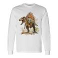 スピノサウルス 恐竜モチーフ イラスト スピノサウルス 長袖Tシャツ ギフトのアイデア