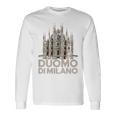 ドゥオーモ・ディ・ミラノ大聖堂のイラスト 長袖Tシャツ ギフトのアイデア