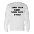 ヴィンテージの退職英語教師、面白い英語教師 長袖Tシャツ ギフトのアイデア
