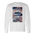 日本の桜庭 芸者 富士山 桜 木 長袖Tシャツ ギフトのアイデア