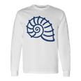 海のユーモア シンプルでミニマルな貝殻 貝殻 長袖Tシャツ ギフトのアイデア