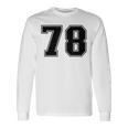 番号 78 ブラック スポーツファン ジャージ ナンバー 長袖Tシャツ ギフトのアイデア