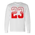 白赤番号 23 スポーツチーム 長袖Tシャツ ギフトのアイデア