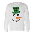 雪だるま 顔 にんじん鼻 クリスマス 冬 格子柄 サンタハット 長袖Tシャツ ギフトのアイデア