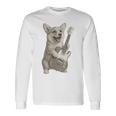 面白いtシャツ コーギー ギター イヌ メンズ 犬好き グッズ かわいい おもしろ 面白い 服 ネタ 長袖Tシャツ ギフトのアイデア