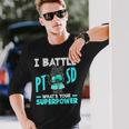 I Battle Ptsd What's Youruperpower Ptsd認識 長袖Tシャツ 彼への贈り物