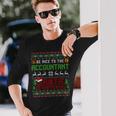 C'est Drôleois Gentil Avec Le Comptable Le Père Noël Regarde Noël Manche Longue T-shirt à manches longues Cadeaux pour lui