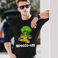 Divertente Kung Fu Karate Regalo Broccoli Brocco-Lee Maglietta a maniche lunghe Regalos para él