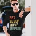 Eatleep Rave Repeat Edm テクノ 長袖Tシャツ 彼への贈り物