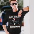 Have A Killer Whale クリスマス サンタ アグリークリスマス シャチ ファニー 長袖Tシャツ 彼への贈り物
