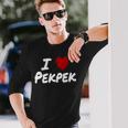 I Heart 愛 Pekpek フィリピンタガログ語 フィリピン フィリピン人 長袖tシャツ 長袖Tシャツ 彼への贈り物
