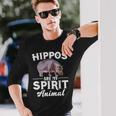 Hippos Are Mypirit アニマルシャツ – Hippos Lover 長袖Tシャツ 彼への贈り物