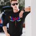 Libélula Multicolor De Polygon I Geometría I Libélula I Camiseta de manga larga Regalos para él