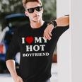 I Love My Hot Boyfriend シャツ マッチング I Heart My Boyfriend 長袖Tシャツ 彼への贈り物