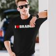 I Love ハート Brains 長袖Tシャツ 彼への贈り物
