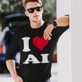 Red Heart I Love Ai 長袖Tシャツ 彼への贈り物