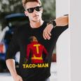 Taco-Man 面白い 反トランプ ハロウィーン 政治的コスチュームアイデア 長袖Tシャツ 彼への贈り物