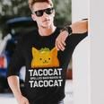 Tacocatpelled Backwards Is Tacocat ファニータコスキャットギフト 長袖Tシャツ 彼への贈り物