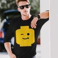 Winking Winky Face ミニフィグ ブリックトイtシャツ 長袖Tシャツ 彼への贈り物