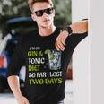 ジントニック ダイエット お酒 カクテル 面白い ドリンク 長袖Tシャツ 彼への贈り物