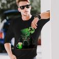 ブラックラボシャツ シャムロック アイリッシュドッグ 絵 聖パトリックス 長袖Tシャツ 彼への贈り物