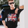 ユニオンジャック インクスタイル アート イギリス国旗 イギリス 国旗 イギリス 長袖Tシャツ 彼への贈り物