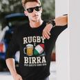 ラグビーとビール だからこそ私はここにいます イタリアのラグビーファン 長袖Tシャツ 彼への贈り物