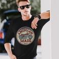 レトロヴィンテージガソリンスタンド アメリカ製 モーターバイクガレージ 長袖Tシャツ 彼への贈り物