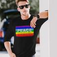 平和 シンボル 国旗 色 戦争反対 虹 Peace No Warintage 長袖Tシャツ 彼への贈り物