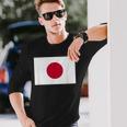 日本の国旗 日の丸 昇る太陽 日本 日書き デザイン 長袖Tシャツ 彼への贈り物