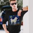 星月夜の犬 ヴァン・ゴッホ サモエド 長袖Tシャツ 彼への贈り物