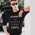 電気技師の妻シャツ 電気技師tシャツ ラインマンギフト 長袖Tシャツ 彼への贈り物
