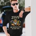 面白いゼウス・ミーム-古代ギリシャの神-ギリシャ神話 長袖Tシャツ 彼への贈り物