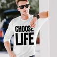 Choose Life 前面と背面の両面デザイン 長袖Tシャツ 彼への贈り物
