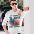 My Favorite Veteran Is My Grandpa Veterans Day Military Papa Long Sleeve T-Shirt Gifts for Him