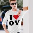 I Heart Ov Initials I Love OV First And Last Name O 長袖Tシャツ 彼への贈り物