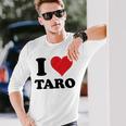 I Heart Taro 名 I Love パーソナライズ 長袖Tシャツ 彼への贈り物