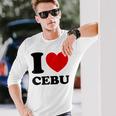 I Love Cebu フィリピン フィリピン人 長袖Tシャツ 彼への贈り物