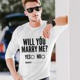 Will You Marry Me Wedding おもしろプロポーズ 長袖Tシャツ 彼への贈り物