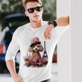 かわいい フランス パリ エッフェル塔 トイプードル パリジャンプードル 長袖tシャツ 長袖Tシャツ 彼への贈り物
