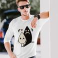 かわいい影モンスター コントラスト イラスト 長袖tシャツ 長袖Tシャツ 彼への贈り物