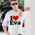 アイ・ラブ・ハート・エヴァ 長袖Tシャツ 彼への贈り物