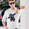 サングラスをかけたダブダンスを踊るチンパンジー猿 長袖Tシャツ 彼への贈り物