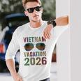 レトロ ベトナム バケーション 2026 旅行 ビーチ 旅行 マッチング 長袖Tシャツ 彼への贈り物