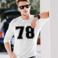 番号 78 ブラック スポーツファン ジャージ ナンバー 長袖Tシャツ 彼への贈り物