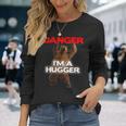 Danger I'm A Big Hugger 面白い危険な熊のハギング 長袖Tシャツ 彼女への贈り物