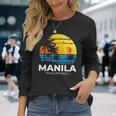 Filipina フィリピノ ヤシの木 マニラ トロピカル フィリピン 長袖Tシャツ 彼女への贈り物