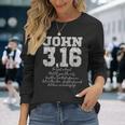 For Godo Loved The World John 316 聖書の言葉 キリスト教 長袖Tシャツ 彼女への贈り物